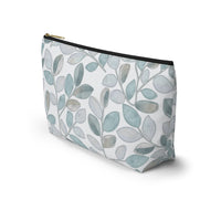 Cherry Plum Leaves Accessory Pouch w T-bottom in Aqua